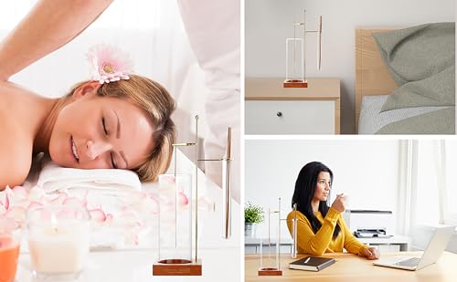 SULUNZEGER Incense Holder, Incense Stick Holder with Removable Glass Ash Catcher and Storage Tube, Wood and Metal Oud Burner with Ash Brush for Yoga Spa Madiation Relaxation, Home Decor