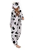 leahum Kigurumi Costume Cosplay Sleepsuit Cartoon Lounge Wear Pajamas Halloween Pajamas (XL, Cow)