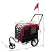 Aosom 2-in-1 Small Dog Bike Trailer and Bike Stroller with Hitch, Bicycle Trailer Sidecar Bike Wagon Cart Carrier Attachment for Travel, Red