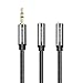 Headphone Audio Splitter Cable, POSUGEAR 3.5mm Male to 3.5mm Dual Female Stereo Aux Headset Y Splitter Jack Nylon Braided Cable Gold Plated Earphone Plug for Phones, Speakers, PCs, MP3 Player and More