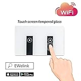 Faryuan Smart Wi-Fi Touch Panel Wall Switch Remote Control Timing Function with Smartphone Compatible with Alexa (two way switch)