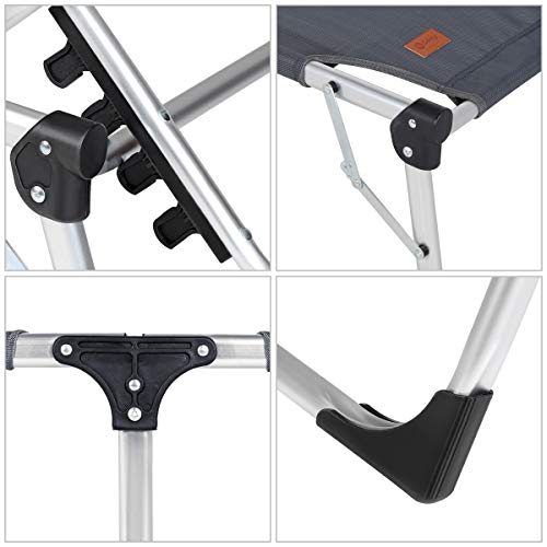 Sekey Aluminium klappbare Sonnenliege mit Dach, Gartenliege mit Kissen für Balkon, Garten, Terrasse, Innen- und Außen… – Bild 7