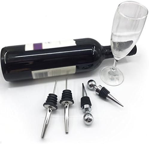 2 PCS/Lot Liquor Pour Stainless Steel Pourer Spout Classic Bottle Speed Wine Liquor Pourers Tapere Spouts with Bottle Stoppers Covers Plugs Airtight Seal Cover Plug Tapere Olive Oil Bottle Pour Spouts