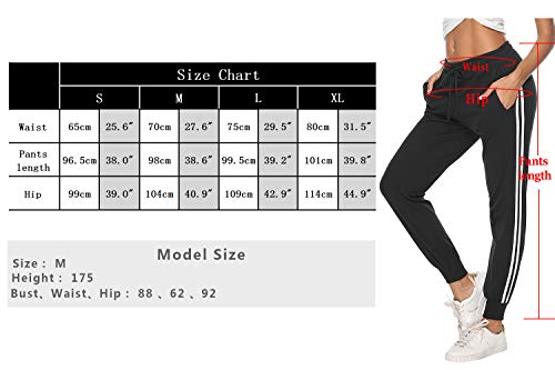 Hawiton Women Active Pants Drawstring Yoga Jogger Workout Sportwear Sweatpants with Pockets (Dark Grey, S)