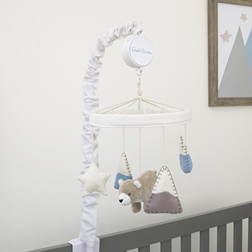 Dwell Studio Bear Hugs Nursery Crib Musical Mobile, Blue/Gray/White