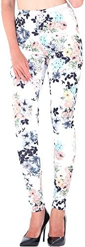 CinGr8 Women Winter Retro Floral Print Leggings Stretchy Thick Yoga Pants Plus Size