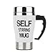Self Stirring Coffee Mug, Stainless Steel Automatic Mixing and Spinning Coffee Mug Cup Portable Lazy Tea Coffee Cup Perfect for Travel Office Home (White)