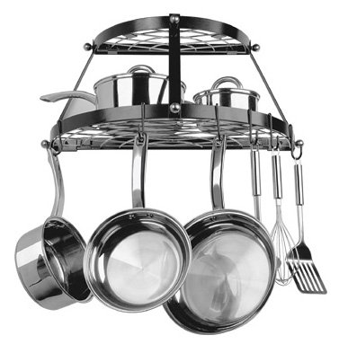 Range Kleen 2-Shelf Wall-Mounted Pot Rack, Black 2 Range Kleen 2-Shelf Wall-Mounted Pot Rack, Black - Image 3