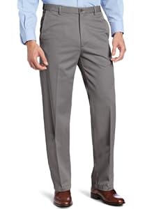 Image of Haggar Men's Work to Weekend Hidden Expandable Waist Straight Fit Pant,Lead,32x32