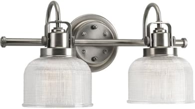 Progress Lighting P2991-81 Archie Collection 2-Light Vanity Fixture, Antique Nickel