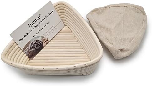 9 Inch Triangle Brotform Banneton Proofing Basket Bread Bowl for Baking Dough with Rising Pattern (Bonus Linen Cover)2323238CM