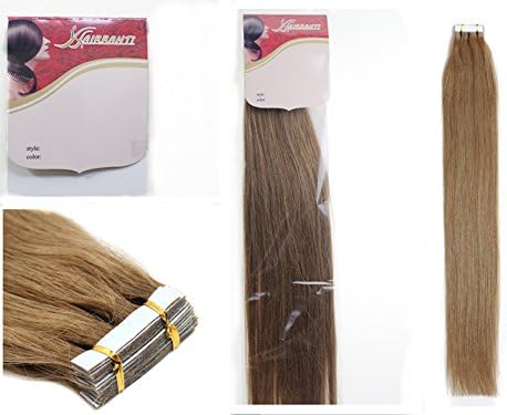 16''18''20''22'' 24'' Tape - In Real Human Hair Extensions Straight 17 Colors 20pcs Beauty Hair Style (24inch 70g/20pcs, 12 light brown)