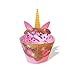 Unicorn Cupcake Decorations (48 Pcs) - Cute Party Picks & Shower Decorations - Set of 24 Pieces Cupcake Topper Plus 24 Pieces Cupcake Wrapper