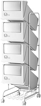 Amazon Co Jp ゴミ箱 4分別 スリム 機能性 と デザイン に こだわった フラップ式縦型多段分別ストッカー4段 B661 ホーム キッチン