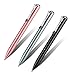 Kyinflose Gel Ink Pens, Metal Business Gel Ink 0.5mm Pens with 2 Extra Refills（0.7mm Black & Blue）, Stainless Steel Twist Roller Ball Gift Pens with Black Ink Medium Point, Black
