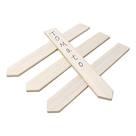 KINGLAKE 50 Stk Pflanzenschilder Holz Pflanzenstecker zum Beschriften 15 CM, Stecketiketten Holz für Pflanzen, Etiketten Gart