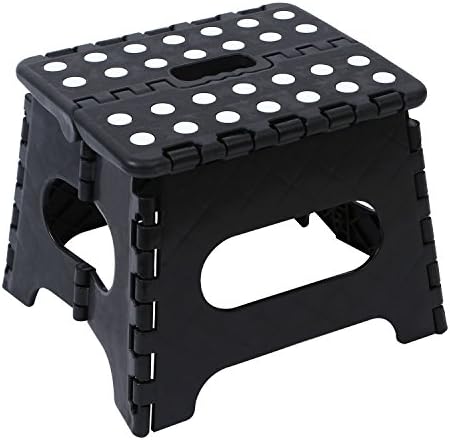 Maddott Super Strong Folding Step Stool for Adults and Kids, 8x6x7.5inch, Holds up to 180 Lb, Black