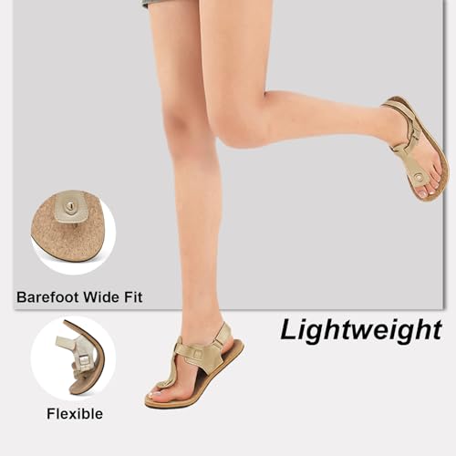 chetoria Barefoot Women's Summer Sandals Golden Flat Flip-flop | Barefoot Wide Toe Flip Flops, Zero Drop Sole, Breathable Sandals for Women, Lightweight and Comfortable Casual Shoes