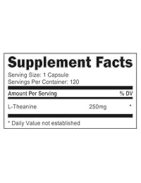 vitadirect 250 mg Pure L-Theanine – para Ford Focus y reducir la ansiedad [120 Cápsulas de Veg]