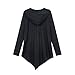 Urban CoCo Women's Plus Size Hooded Sweatshirt Jacket Cape Style (4XL, Black)