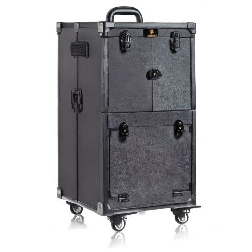 SHANY REBEL Series – Pro Makeup Artists Multifunction Cosmetics Trolley Train Case – Large - Knight