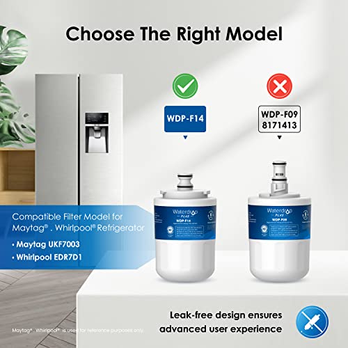 Waterdrop Plus UKF7003 Refrigerator Water Filter, Replacement for