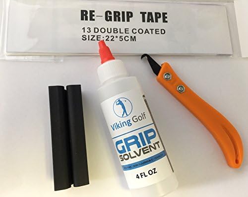 Golf Grip Full Set Regripping Kit Includes- Removal Tool Shaft Clamp Grip Solvent Tape (Full Set Kit)