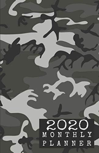 2020 Monthly Planner: Grey Camouflage - Small Pocket Calendar 5.06 x 7.81 Paperback – December 27, 2019