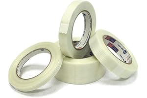 MedicalMartByMail MMBM Industrial Grade Filament Reinforced Strapping Tape, 3/4 Inch x 60 Yards, 24 Pack, 0.75 Inch Wide Fiberglass Strand Tensilized Tape