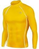 New 067 Skin Tight Compression Base Layer Yellow Running Shirt Mens S - 2xl (M)
