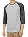 OLLIN1 Premium Mens Lightweight 3/4 Sleeve Raglan Baseball T Shirt