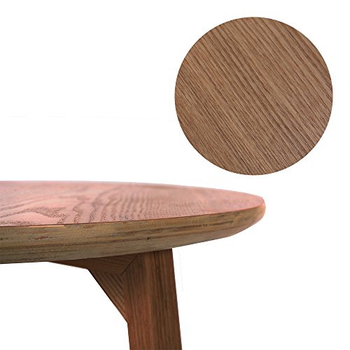 Round Reception Table/Accent Table/End Table for Living Room,Office,Waiting Room,Conference and Meeting Room Wood,Small, Nature Color