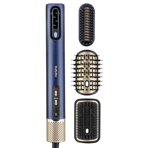 BaByliss Air Wand, All in One Hair Dryer, Straightener and Styler - Blue
