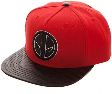 New Marvel Comics Deadpool Carbon Fiber Snapback Cap Hat Adjustable Adult Sz Flat Bill