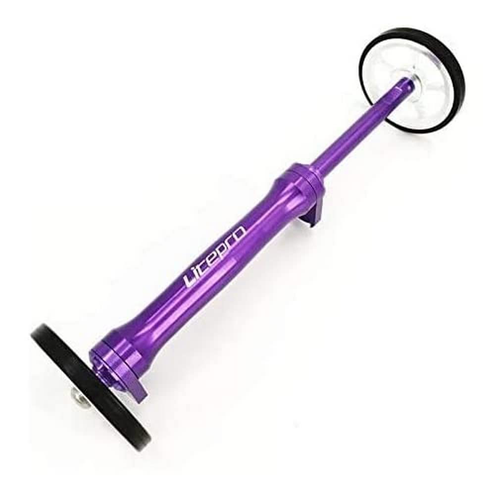 Eazy Wheels Extender for BROMPTON Folding Bicycle PURPLE Easy Wheels Extension (EXTENDER + 2 x Silver Wheels)