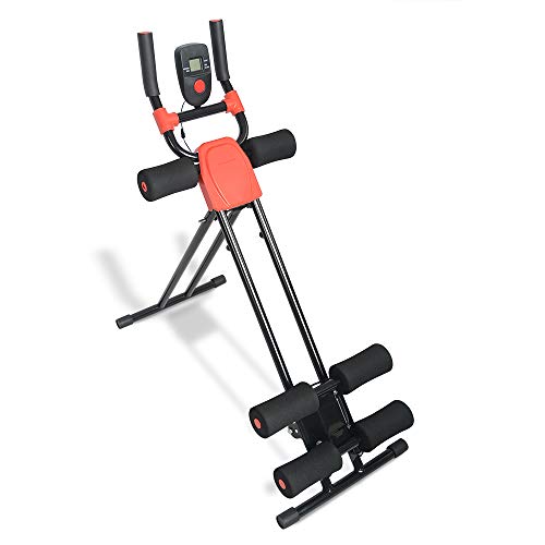 Carambola Ab Cruncher Abdominal Trainer Glider Machine, Body Fitness Gym Exercise Equipment with LED Monitorv