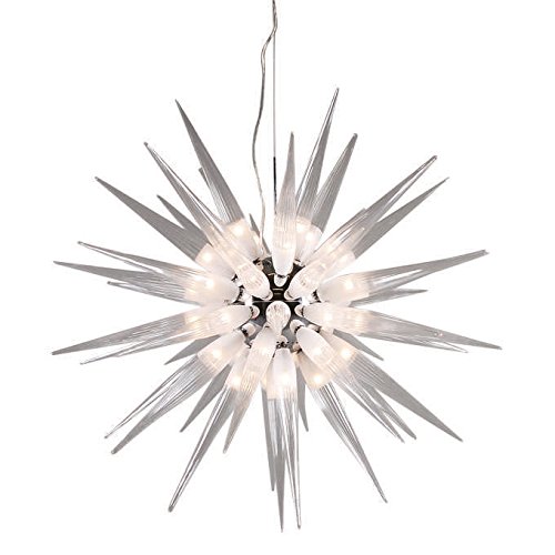 Qazqa Modern Hanging Lamp White Sun 45 Lights Glass Round