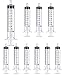 10 Pack of 10ml 10cc Plastic Oral Medication Syringes with Transparent Tip Cap W/o Needle for Scientific Labs, Measuring, Watering,refilling