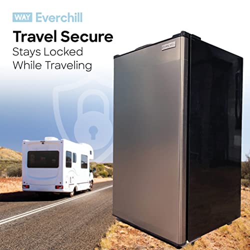 Everchill RV Mini Refrigerator, 12 Volt Fridge, 3.3 Cubic Foot, Frost