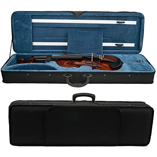 Violin Case 4/4 Full Size Acoustic Violin Oblong Case with Carry Strap for Beginner - Black