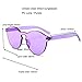 Armear Women Oversized Retro Rimless Round Sunglasses Tinted Purple One Piece Lens Eyewear