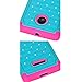 Microsoft Lumia 435 Case, Style4U Studded Rhinestone Crystal Bling Hybrid Armor Case Cover for Microsoft Lumia 435 with 1 Stylus [Teal/Hot Pink]