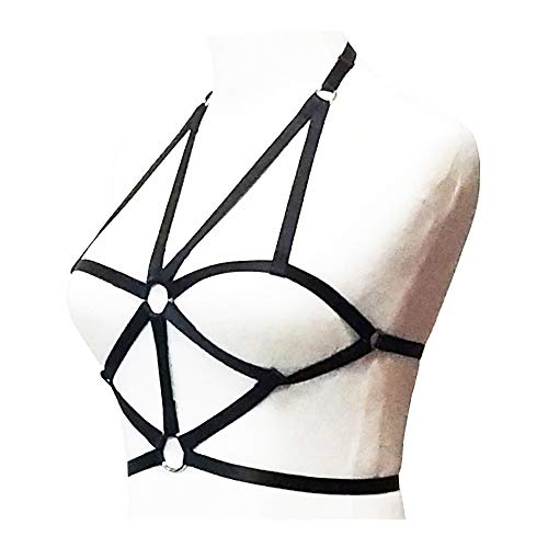 Jelinda Harness Body Accessories Black Belt Elastic Cupless Cage Bra Body for Women (Y059-black) - Thumbnail 2