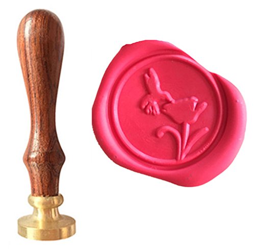 Vintage Bird On Rose Flower Custom Picture Logo Wedding Invitation Wax Seal Sealing Stamp Rosewood Handle Set Kit