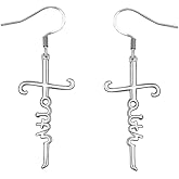Eternity Faith Cross Drop Dangle Earrings for Women Elegant 925 Sterling Silver Infinity Love of God Minimalist Dainty Hypoallergenic Hanging Charm Dangling for Daughter Bff Birthday Christmas