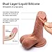 10Inch Realistic Dildo Dual-Layered Silicone Cock with Full Shaped Balls and Strong Suction Cup Didlo for Life-Like Experience Hands-Free Anal and Pussy Play Masturbation Luvkis Dido Sex Toy for Women