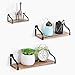 NEX Wall-Mounted Floating Shelves, Set of 3 Rustic Wood Wall Shelves for Living Room, Bedroom, Bathroom