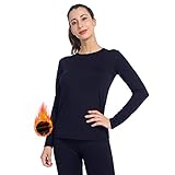 MANCYFIT Womens Thermal Tops Fleece Lined Shirt Long Sleeve Base Layer