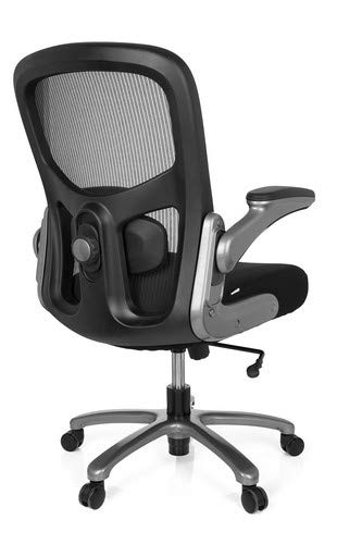 HJH-Office-736120-Sedia-da-Ufficio-XXL-Carico-Pesante-Instructor-T-TitanioTessuto-in-MagliaTessuto-Nero