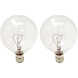GE Lighting 17730 40-Watt Candelabra G16.5 Globe Bulbs, Crystal Clear, 2-Pack